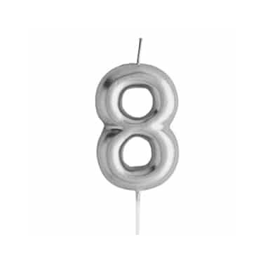 נר מספר כסף מבריק , ספרה 8 | חנות מקוונת ALONIT