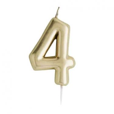נר מספר זהב מבריק , ספרה 4 | חנות מקוונת ALONIT