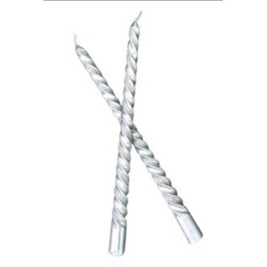 זוג נרות מסוסלים 2 5 ס"מ כסף | חנות מקוונת ALONIT