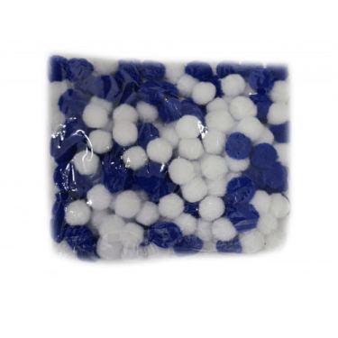 פונפונים כחול לבן 2 ס"מ | חנות מקוונת ALONIT