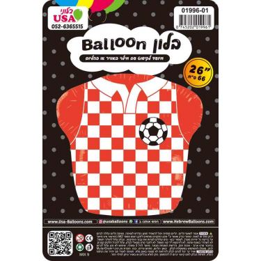 בלון מיילר "26 חולצת כדור רגל אדום / לבן | חנות מקוונת ALONIT