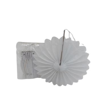 קישוט לסוכה נפתח מניפה לבנה לצביעה 20 סמ 6 יח | חנות מקוונת ALONIT