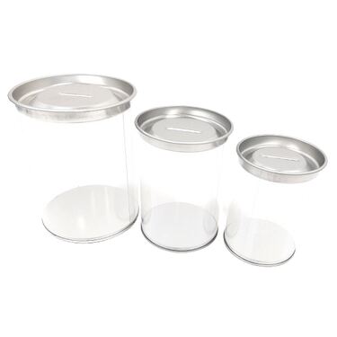 קופת חסכון סט 3 מכסה כסף 12X10 סמ | חנות מקוונת ALONIT