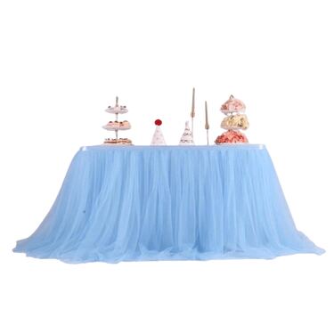 חצאית שולחן 300*80 טול תכלת | חנות מקוונת ALONIT