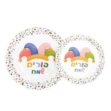 צלחות נייר ארוז 8 יח' סט פורים קטן | חנות מקוונת ALONIT