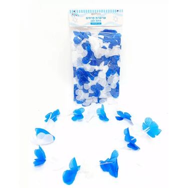 שרשרת פרחים כחול לבן 12 יח | חנות מקוונת ALONIT