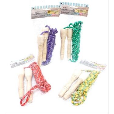 חבל קפיצה קבוצתי ידיות עץ 5 מטר | חנות מקוונת ALONIT