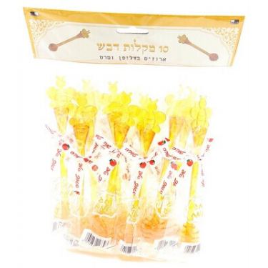 מקל דבש פלסטיק ארוז צלופן וסרט 17 סמ 10 יח | חנות מקוונת ALONIT