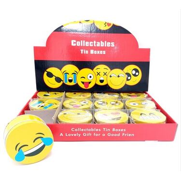 קופסאת פח עגולה סמיילי 10 סמ | חנות מקוונת ALONIT