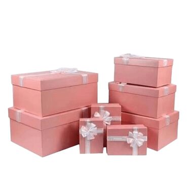 קופסאת מלבן ורוד 8 יח + פפיון ורוד ולבן 44X20 | חנות מקוונת ALONIT