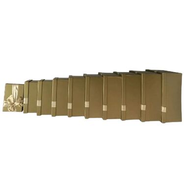 קופסאת מלבן זהב 10 יח + פפיון זהב 37X17 | חנות מקוונת ALONIT