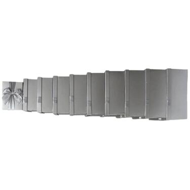 קופסאת מלבן כסף 10 יח + פפיון כסף 37X17 | חנות מקוונת ALONIT