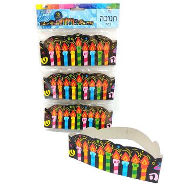 כתר לחנוכה צבעוני 54X7 סמ 18 יח | חנות מקוונת ALONIT