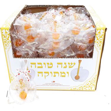 קערית תפוח שקוף + מקל דבש עטוף 10X10 סמ | חנות מקוונת ALONIT