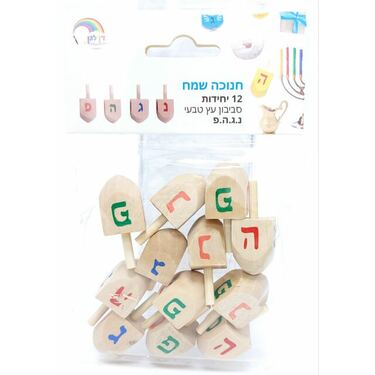 סביבון עץ טבעי (נ.ג.ה.פ) 12 יח | חנות מקוונת ALONIT