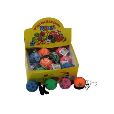 כדור קופץ + שרוך צורות שונות ב-4 צבעים 6 ס"מ | חנות מקוונת ALONIT