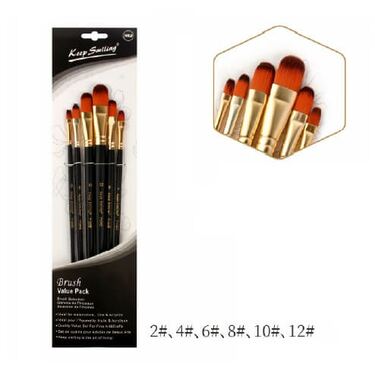 מכחולים סט 6 יח מס 12,10,8,6,4,2 ראש מעוגל | חנות מקוונת ALONIT